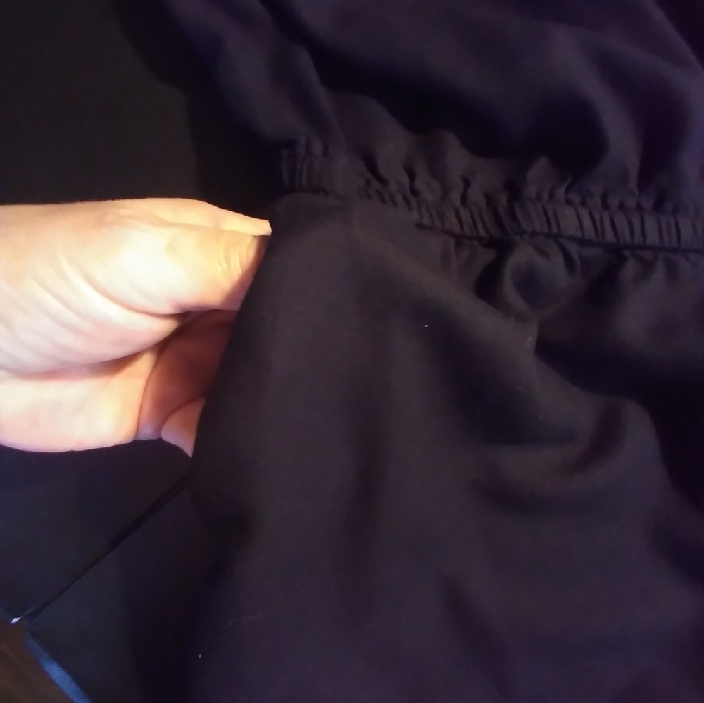 Black Wide Leg Flowy Jumpsuit V Neck 2X Casual Y2k Minimalist Formal Workwear - Picture 8 of 14